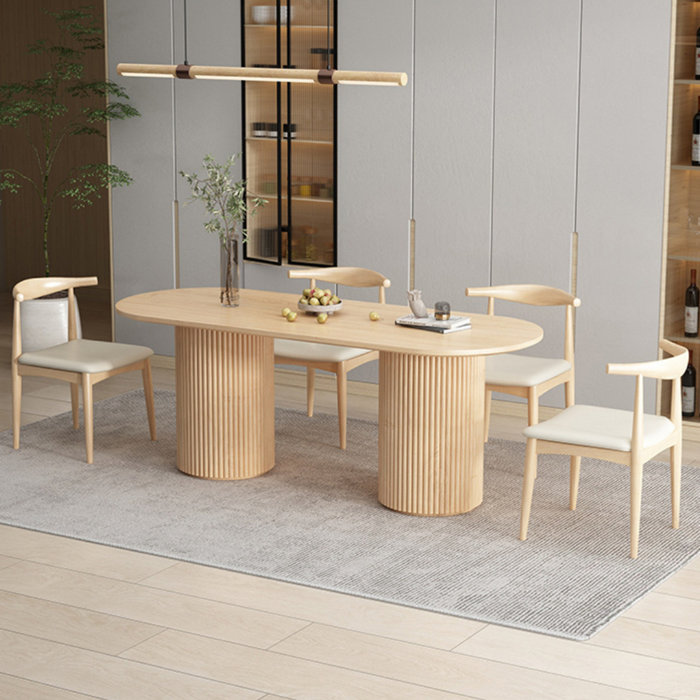 Corrigan Studio® Nordic modern simple all solid wood oval dining table